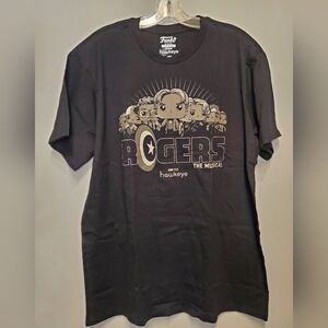 234. NWOT - Funko Black Graphic T-Shirt - Rogers The Musical - Size XL